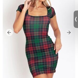BLACKMILK TARTAN CHRISTMAS SQUARED UP by BBC  BODYCON DRESS - LIMITED NWOT XS